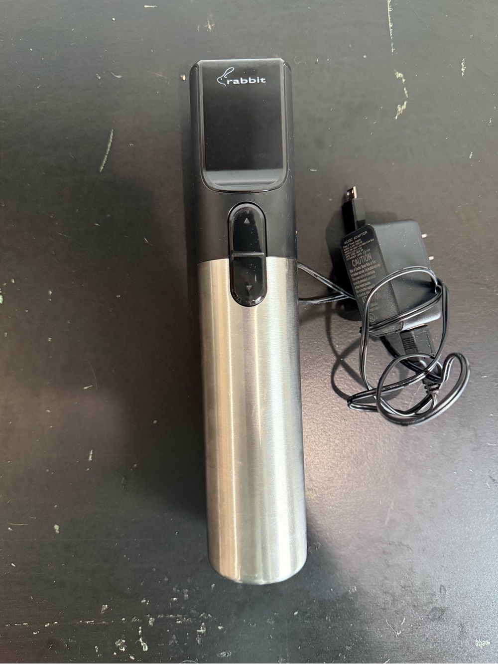 Rabbit Electric Wine Opener - Stainless Steel Black